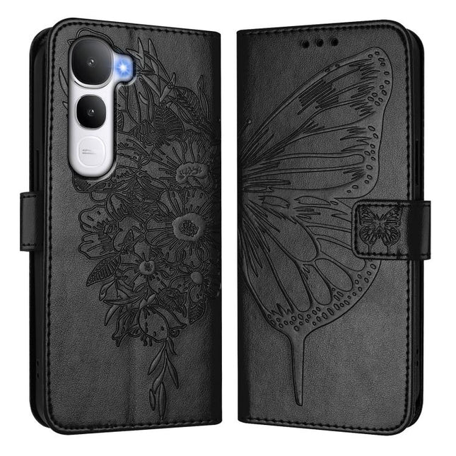 Embossed Butterfly Leather Phone Case, For vivo Y400 5G Global, For vivo Y400 4G, For vivo V60 5G Global