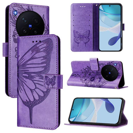 Embossed Butterfly Leather Phone Case, For vivo Y21 5G 2026 Global / Y05 4G, For vivo X300 Ultra 5G, For vivo X300 Pro