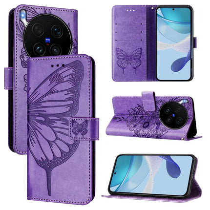 Embossed Butterfly Leather Phone Case, For vivo Y21 5G 2026 Global / Y05 4G, For vivo X300 Ultra 5G, For vivo X300 Pro
