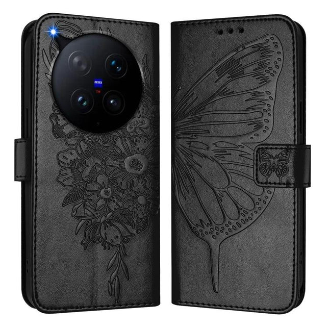 Embossed Butterfly Leather Phone Case, For vivo Y21 5G 2026 Global / Y05 4G, For vivo X300 Ultra 5G, For vivo X300 Pro