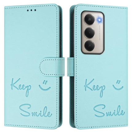 Smile Embossing RFID Leather Phone Case, For Redmi 15 5G Global / 15 4G SEA 169.5mm, For Xiaomi 15T Pro 5G, For Xiaomi 15T 5G, For Redmi Note 14 4G 164.84mm EU Version