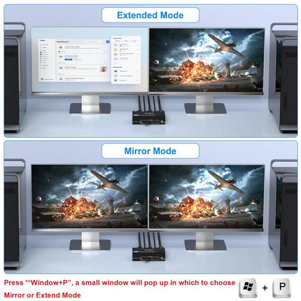 KC-KVM8202 8K 60Hz USB3.0 / HDMI 2-Port Dual Monitor KVM Switch, US Plug, EU Plug, UK Plug, AU Plug