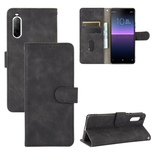 Solid Color Skin Feel Magnetic Buckle Horizontal Flip Calf Texture PU Leather Case with Holder & Card Slots & Wallet, For Sony Xperia 10 II, For Sony Xperia 10 Plus, For Sony Xperia 10, For Sony Xperia Ace