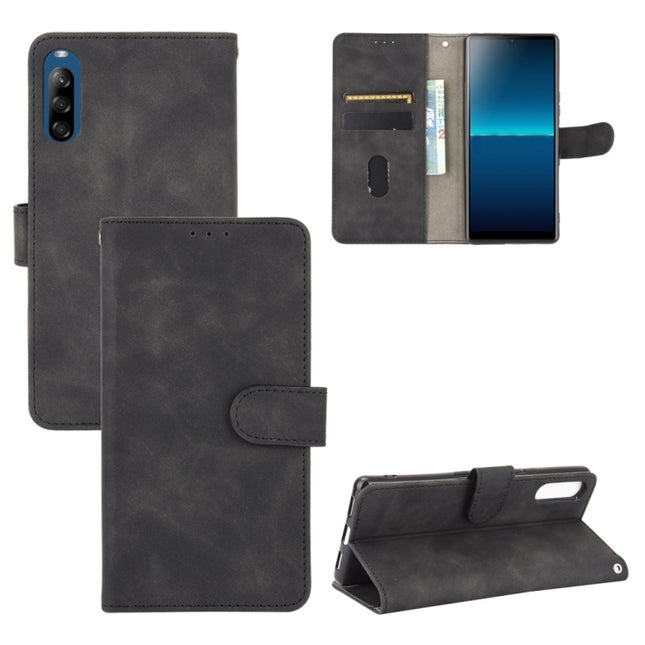 Solid Color Skin Feel Magnetic Buckle Horizontal Flip Calf Texture PU Leather Case with Holder & Card Slots & Wallet, For Sony Xperia L4, For Sony Xperia XZ3, For Sony Xperia 8 Lite