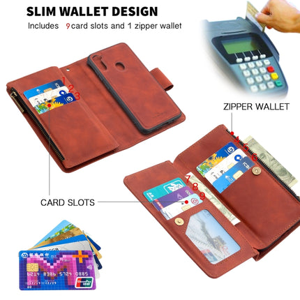 Skin Feel Detachable Magnetic Zipper Horizontal Flip PU Leather Case with Multi-Card Slots & Holder & Wallet & Photo Frame & Lanyard, For Samsung Galaxy A11, For Samsung Galaxy A31, For Samsung Galaxy S10e, For Huawei P40