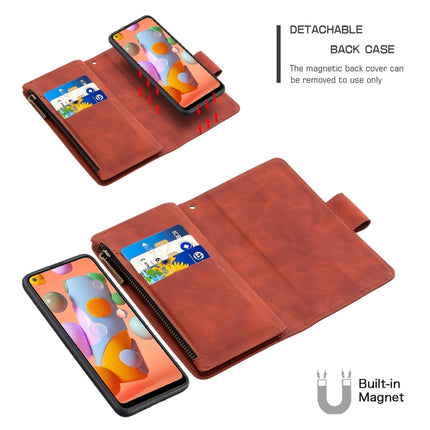 Skin Feel Detachable Magnetic Zipper Horizontal Flip PU Leather Case with Multi-Card Slots & Holder & Wallet & Photo Frame & Lanyard, For Samsung Galaxy A11, For Samsung Galaxy A31, For Samsung Galaxy S10e, For Huawei P40