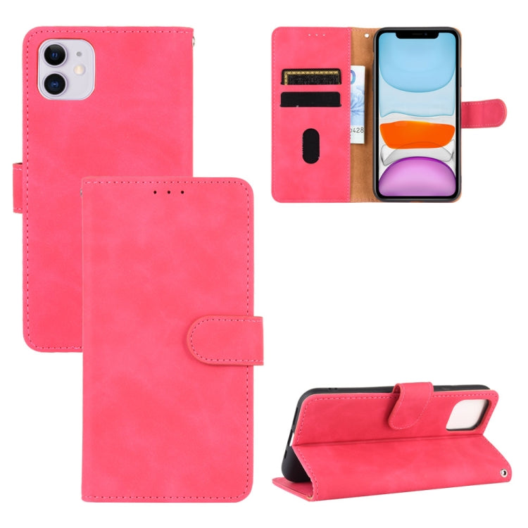 Solid Color Skin Feel Magnetic Buckle Horizontal Flip Calf Texture PU Leather Case with Holder & Card Slots & Wallet, For iPhone 11, For iPhone 11 Pro Max, For iPhone XS / X, For iPhone XR