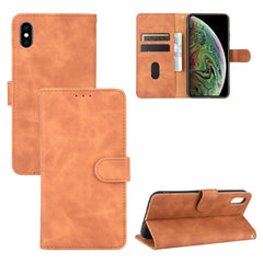 Solid Color Skin Feel Magnetic Buckle Horizontal Flip Calf Texture PU Leather Case with Holder & Card Slots & Wallet, For iPhone XS / X, For iPhone XR, For iPhone XS Max, For iPhone 8 Plus & 7 Plus, For iPhone 6 Plus & 6s Plus, For iPhone 6 & 6s