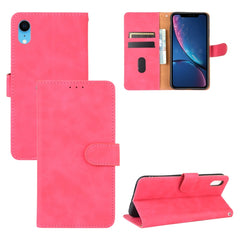 Solid Color Skin Feel Magnetic Buckle Horizontal Flip Calf Texture PU Leather Case with Holder & Card Slots & Wallet, For iPhone XS / X, For iPhone XR, For iPhone XS Max, For iPhone 8 Plus & 7 Plus, For iPhone 6 Plus & 6s Plus, For iPhone 6 & 6s