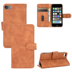 Estuche de cuero PU con textura de piel de becerro, con tapa horizontal, hebilla magnética, tacto de piel de color sólido, con soporte, ranuras para tarjetas y billetera, para iPod Touch 6 y 5