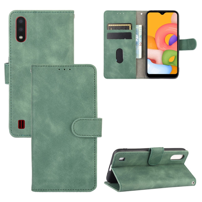 Solid Color Skin Feel Magnetic Buckle Horizontal Flip Calf Texture PU Leather Case with Holder & Card Slots & Wallet, For Samsung Galaxy A01 (Global Version), For Samsung Galaxy A7 (2018), For Samsung Galaxy A11 (Eurasian Version)                      ...
