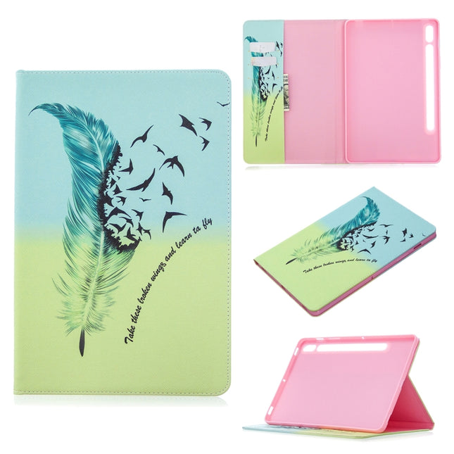 Colored Drawing Pattern Horizontal Flip Leather Case with Holder & Card Slots & Wallet, For Samsung Galaxy Tab S8 / Galaxy Tab S7 T870