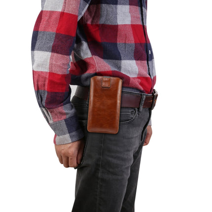 Ultra-thin Simple Drawstring  Horizontal Plate Hanging Waist Phone Waist Pack Leather Case, Suitable for 4.7-5.2 inch Smartphones, For 4.7-5.2 inch