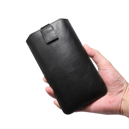 Ultra-thin Simple Drawstring  Horizontal Plate Hanging Waist Phone Waist Pack Leather Case, Suitable for 4.7-5.2 inch Smartphones, For 4.7-5.2 inch