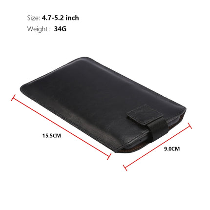 Ultra-thin Simple Drawstring  Horizontal Plate Hanging Waist Phone Waist Pack Leather Case, Suitable for 4.7-5.2 inch Smartphones, For 4.7-5.2 inch