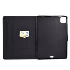 Estuche de cuero con tapa horizontal con dibujo de colores prensados ​​eléctricamente con soporte, ranuras para tarjetas y función de suspensión/activación, para iPad Air 2022/2020 10.9