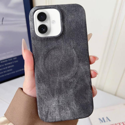 Denim MagSafe Magnetic PC + PU Phone Case, For iPhone Air, For iPhone 16 Pro Max, For iPhone 16 Pro, For iPhone 16 Plus, For iPhone 16, For iPhone 15 Pro Max