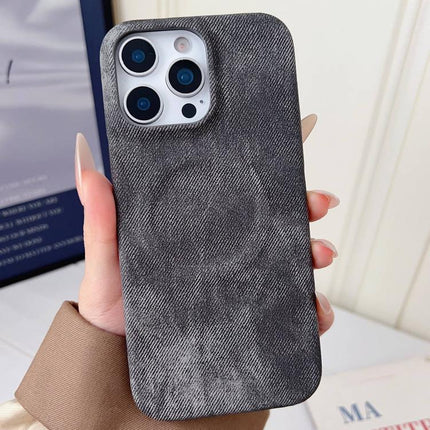 Denim MagSafe Magnetic PC + PU Phone Case, For iPhone Air, For iPhone 16 Pro Max, For iPhone 16 Pro, For iPhone 16 Plus, For iPhone 16, For iPhone 15 Pro Max