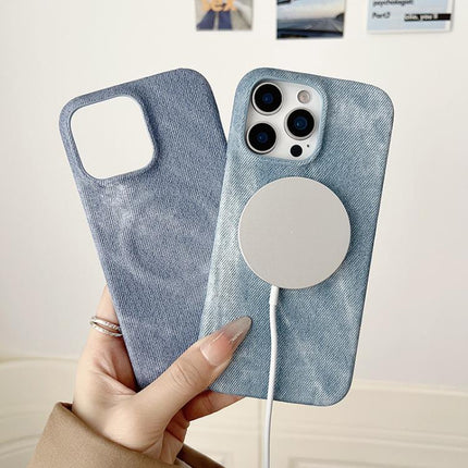 Denim MagSafe Magnetic PC + PU Phone Case, For iPhone Air, For iPhone 16 Pro Max, For iPhone 16 Pro, For iPhone 16 Plus, For iPhone 16, For iPhone 15 Pro Max