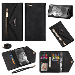 Skin Feel Zipper Horizontal Flip Leather Case with Holder & Card Slots & Photo Frame & Lanyard & Long Rope, For iPhone 6, For iPhone 6 Plus, For iPhone 7 / 8 / SE (2020), For iPhone 7 Plus / 8 Plus, For iPhone 11