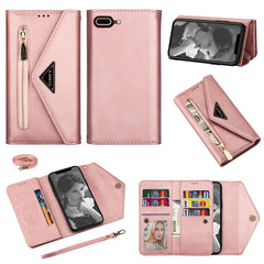 Skin Feel Zipper Horizontal Flip Leather Case with Holder & Card Slots & Photo Frame & Lanyard & Long Rope, For iPhone 6, For iPhone 6 Plus, For iPhone 7 / 8 / SE (2020), For iPhone 7 Plus / 8 Plus, For iPhone 11