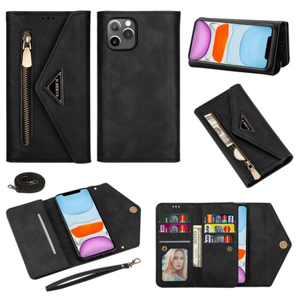 Skin Feel Zipper Horizontal Flip Leather Case with Holder & Card Slots & Photo Frame & Lanyard & Long Rope, For iPhone 11, For iPhone 11 Pro, For iPhone 11 Pro Max, For iPhone XS / X