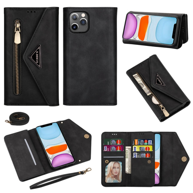Skin Feel Zipper Horizontal Flip Leather Case with Holder & Card Slots & Photo Frame & Lanyard & Long Rope, For iPhone 11, For iPhone 11 Pro, For iPhone 11 Pro Max, For iPhone XS / X