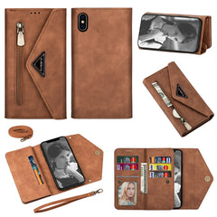 Skin Feel Zipper Horizontal Flip Leather Case with Holder & Card Slots & Photo Frame & Lanyard & Long Rope, For iPhone 11 Pro, For iPhone 11 Pro Max, For iPhone XS / X, For iPhone XR, For iPhone XS Max