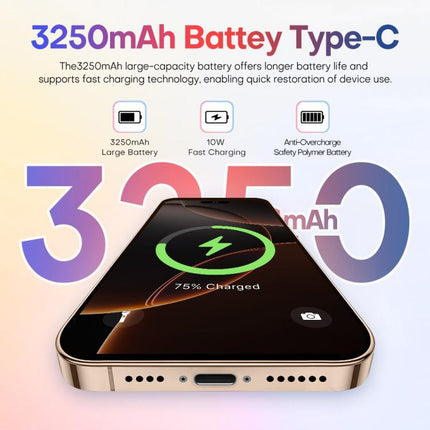 A88 / i16 Pro Max, 2GB+16GB, 6.6 inch Android 8.1 MTK6580A Quad Core, OTG, Network: 3G, Dual SIM, EU Plug, US Plug, UK Plug, AU Plug