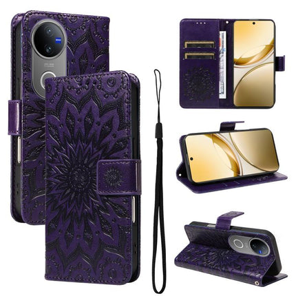 Embossed Sunflower Pattern Flip Leather Phone Case, For vivo V60 5G, For vivo Y29S 5G / Y04, For vivo V50 5G Global