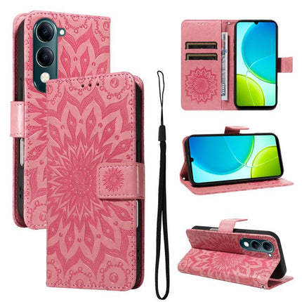 Embossed Sunflower Pattern Flip Leather Phone Case, For vivo V60 5G, For vivo Y29S 5G / Y04, For vivo V50 5G Global