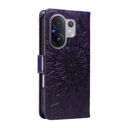 Embossed Sunflower Pattern Flip Leather Phone Case, For vivo V60 5G, For vivo Y29S 5G / Y04, For vivo V50 5G Global