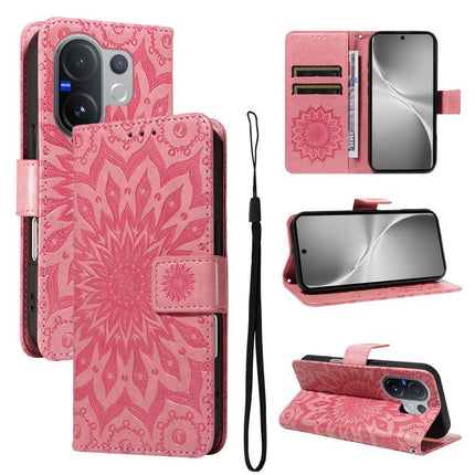 Embossed Sunflower Pattern Flip Leather Phone Case, For vivo V60 5G, For vivo Y29S 5G / Y04, For vivo V50 5G Global