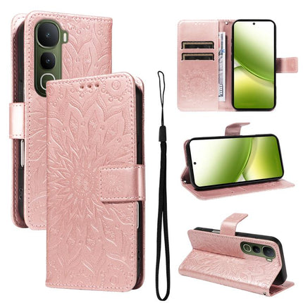 Embossed Sunflower Pattern Flip Leather Phone Case, For vivo V60 Lite 4G, For vivo Y31 5G 2025 / Y21D, For vivo Y400 5G