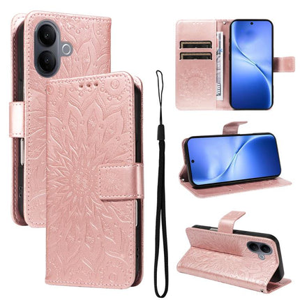 Embossed Sunflower Pattern Flip Leather Phone Case, For vivo V60 Lite 4G, For vivo Y31 5G 2025 / Y21D, For vivo Y400 5G