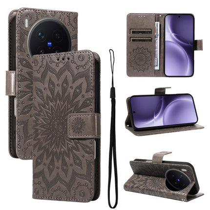 Embossed Sunflower Pattern Flip Leather Phone Case, For vivo S50 Pro mini 5G, For vivo X300 Pro, For vivo X300