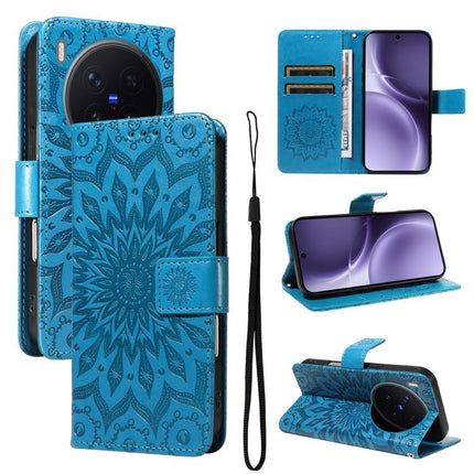 Embossed Sunflower Pattern Flip Leather Phone Case, For vivo S50 Pro mini 5G, For vivo X300 Pro, For vivo X300