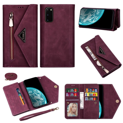 Skin Feel Zipper Horizontal Flip Leather Case with Holder & Card Slots & Photo Frame & Lanyard & Long Rope, For Samsung Galaxy Note20, For Samsung Galaxy Note20 Ultra, For Samsung Galaxy S20, For Samsung Galaxy S20+