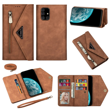 Skin Feel Zipper Horizontal Flip Leather Case with Holder & Card Slots & Photo Frame & Lanyard & Long Rope, For Samsung Galaxy A21, For Samsung Galaxy A41, For Samsung Galaxy A51, For Samsung Galaxy A71