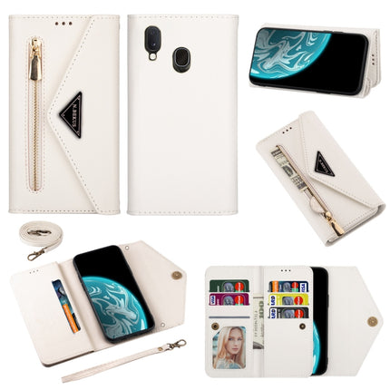 Skin Feel Zipper Horizontal Flip Leather Case with Holder & Card Slots & Photo Frame & Lanyard & Long Rope, For Samsung Galaxy A10 / M10, For Samsung Galaxy A20 / A30 / M10s, For Samsung Galaxy A20e / A10e, For Samsung Galaxy A20s