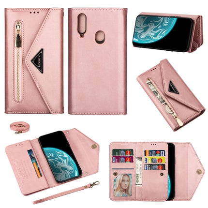 Skin Feel Zipper Horizontal Flip Leather Case with Holder & Card Slots & Photo Frame & Lanyard & Long Rope, For Samsung Galaxy A10 / M10, For Samsung Galaxy A20 / A30 / M10s, For Samsung Galaxy A20e / A10e, For Samsung Galaxy A20s
