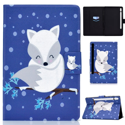 Electric Pressed Left Right Flat Leather Case with Sleep Function Pen Cover & Card Slot & Holder, For Samsung Galaxy Tab S8 / Galaxy Tab S7 T870