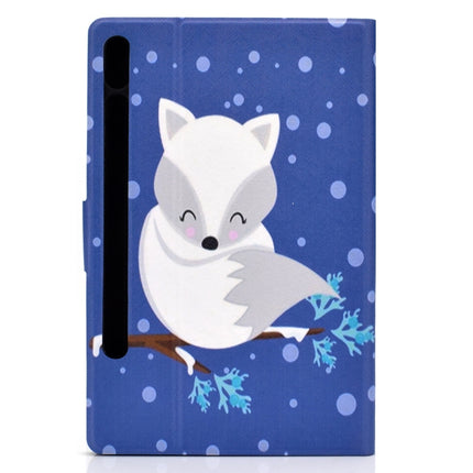 Electric Pressed Left Right Flat Leather Case with Sleep Function Pen Cover & Card Slot & Holder, For Samsung Galaxy Tab S8 / Galaxy Tab S7 T870