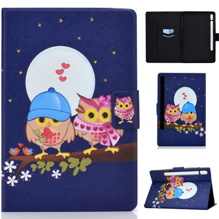 Electric Pressed Left Right Flat Leather Case with Sleep Function Pen Cover & Card Slot & Holder, For Samsung Galaxy Tab S8 / Galaxy Tab S7 T870