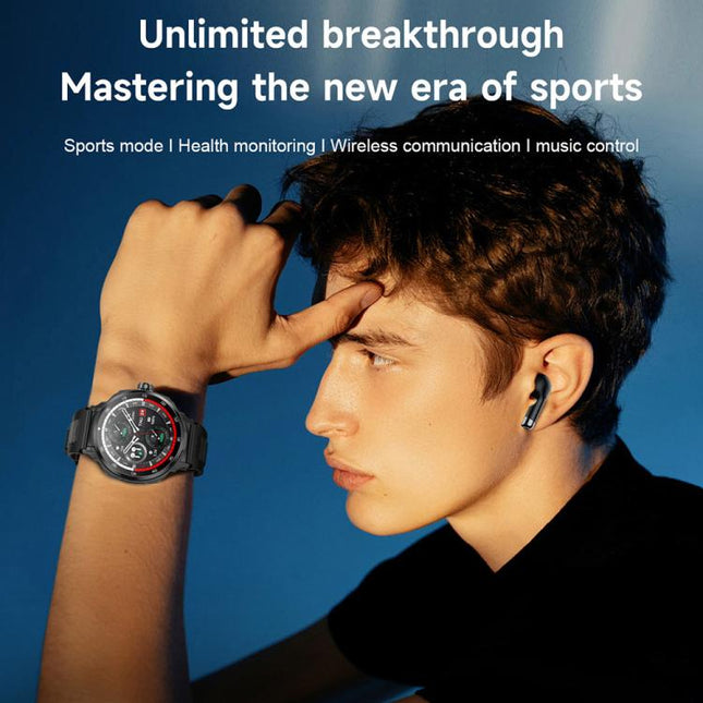 D11 1.46 inch 2 in 1 Bluetooth Earphone Smart Watch, Support Bluetooth Call / NFC / Heart Rate