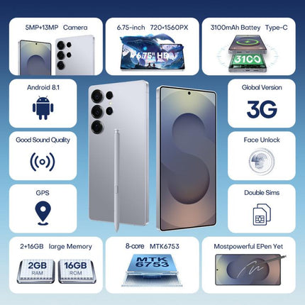 F10 / S25 Ultra, 2GB+16GB, 6.75 inch Android 8.1 MTK6753 Octa Core, Network: 3G, Dual SIM, EU Plug, US Plug, UK Plug, AU Plug