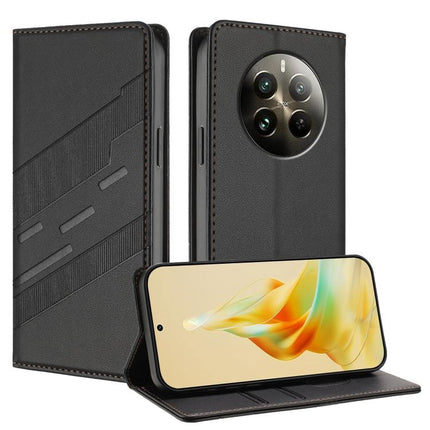 Embossed Multi-functional Wallet Retro Leather Phone Case, For Realme 12 5G, For Realme 12+, For Realme 12 Pro