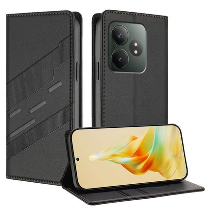 Embossed Multi-functional Wallet Retro Leather Phone Case, For Realme 12 4G, For Realme C63 4G, For Realme GT Neo6