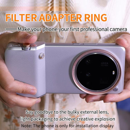 JSR Aluminum Camera Lens Adapter Ring for Phone Case, For Xiaomi 15 Ultra Gilded Gray