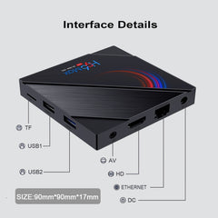 H96 Max 6K Ultra HD Smart TV-Box mit Fernbedienung, Android 10.0, Allwinner H616 Quad Core ARM Cortex-A53, 2 GB + 16 GB, TF-Karte / USB x 2 / AV / HDMI / WLAN, EU-Stecker, UK-Stecker, US-Stecker, AU-Stecker